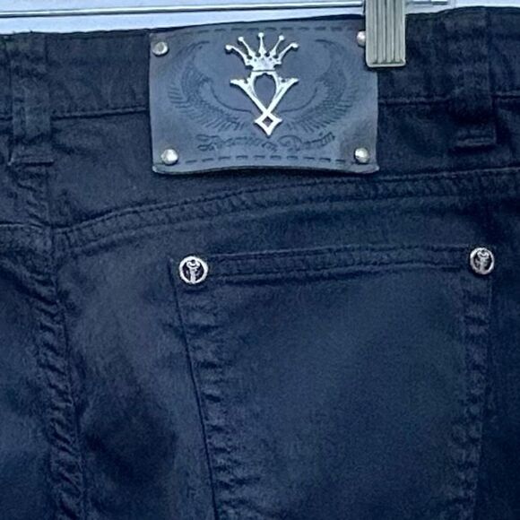 Premium Denim Women's Size 14 Black Straight Leg Cut Cotton Blend Jeans - Picture 10 of 13